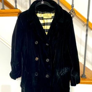 DESIGNER Black Velvet vintage double breasted coat